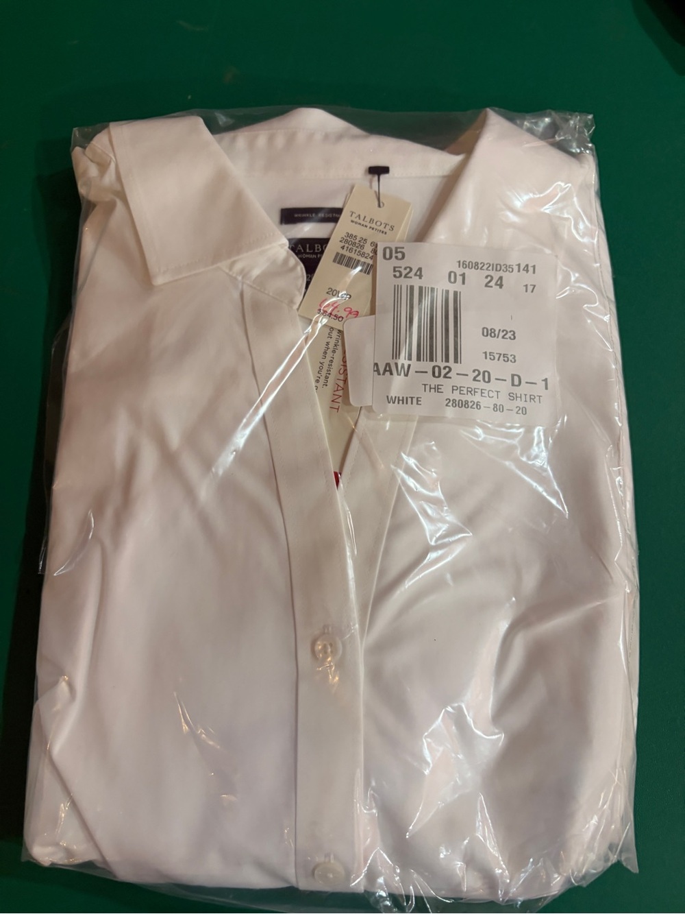 NWT Talbots The Perfect Shirt White Button Down 20WP Plus Petite